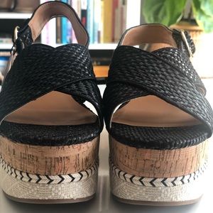 ZARA trafaluc crisscross strap wedges